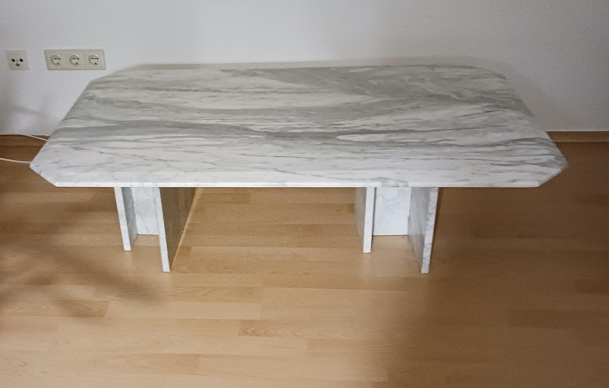 Couchtisch Marmor Grau Weiß  0