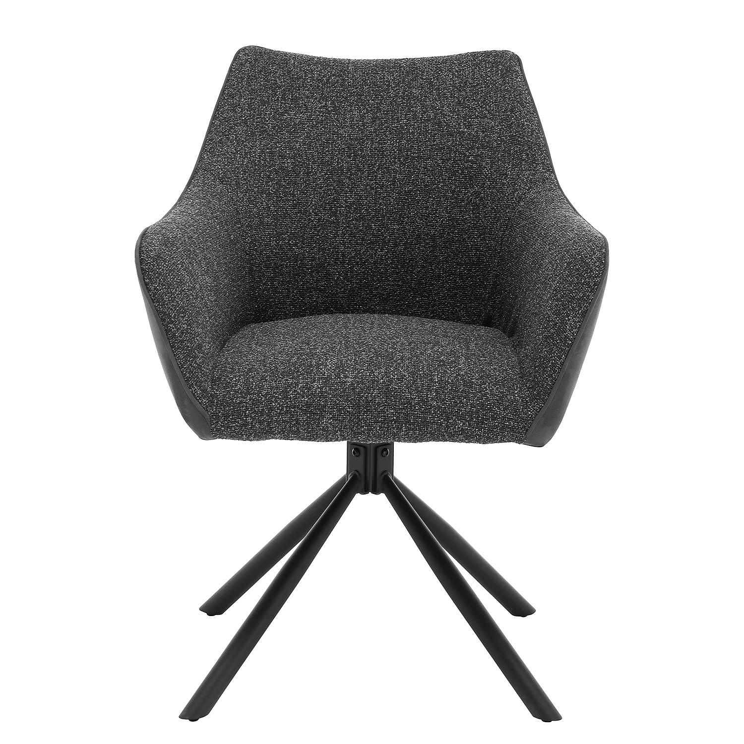 Swivel Armchair Solin Textured Fabric Graphite 2