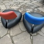 2x Pallone Sessel Leder Chrom Schwarz 4