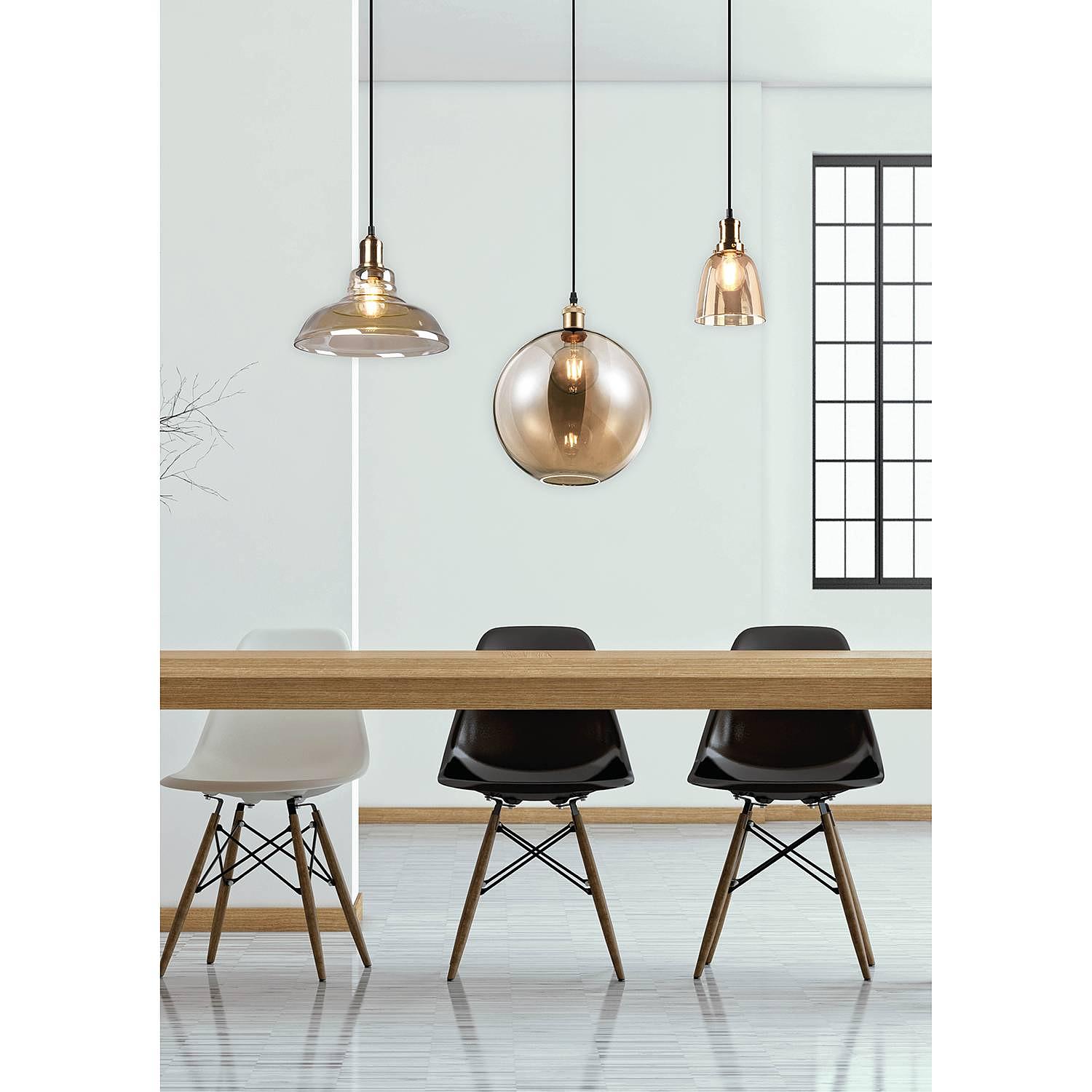Pendelleuchte Aldo Klarglas Messing 2