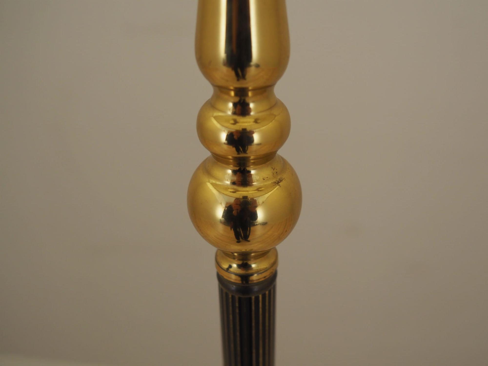 Vintage floor lamp Metal Fabric White 1970s 13