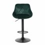 2x Bar Stool Velvet Metal Dark Green 2