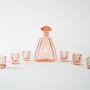 Alkohol-Service-Set Glas Rosa 1960er Jahre 2