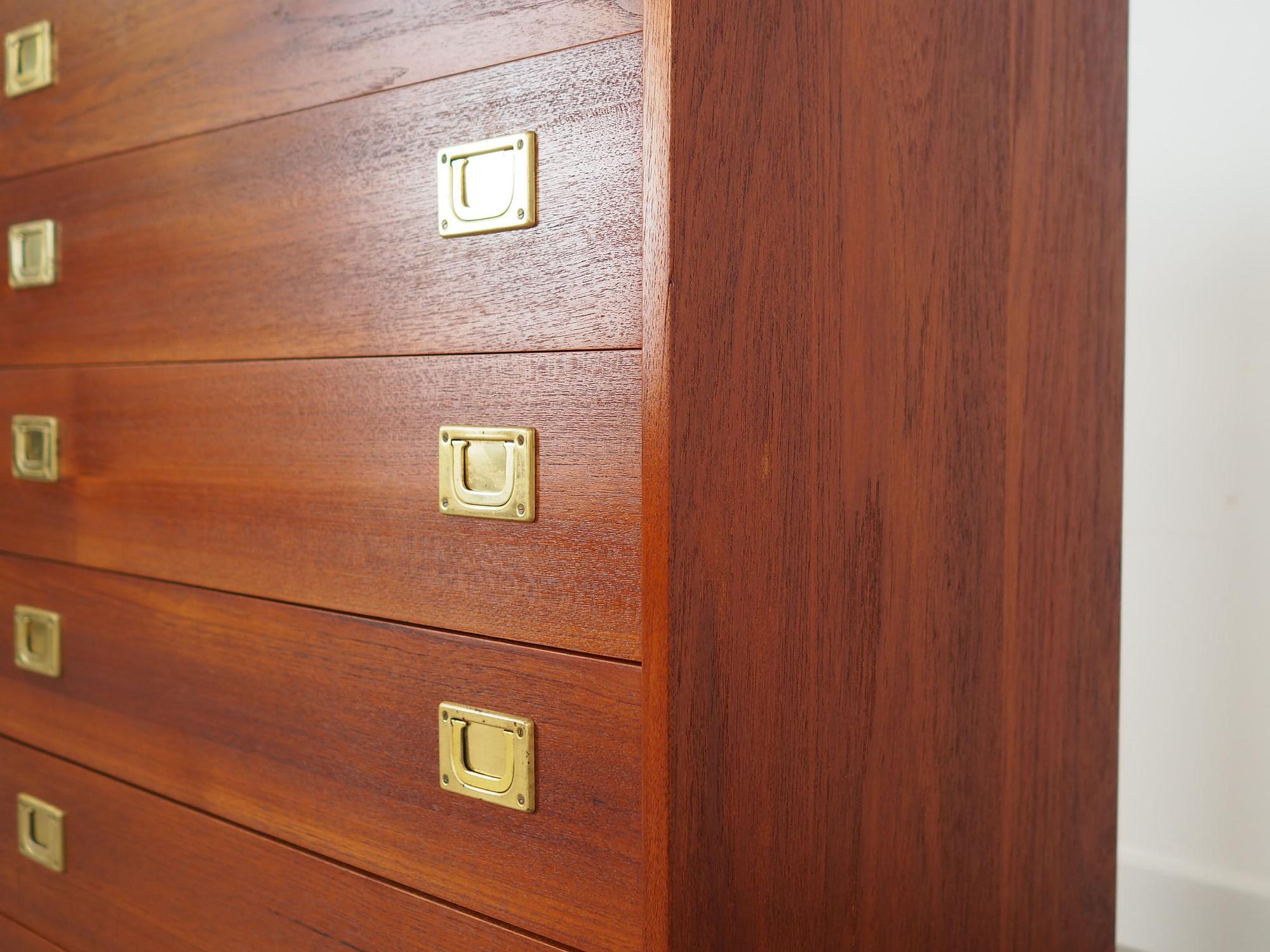 Vintage Chest of Drawers Teak Wood Brown 1960s 12