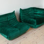 Togo Set Lounge 2 pezzi Velluto Verde smeraldo 1