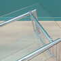 Vintage Coffee Table Glass Metal Transparent 1970s 8