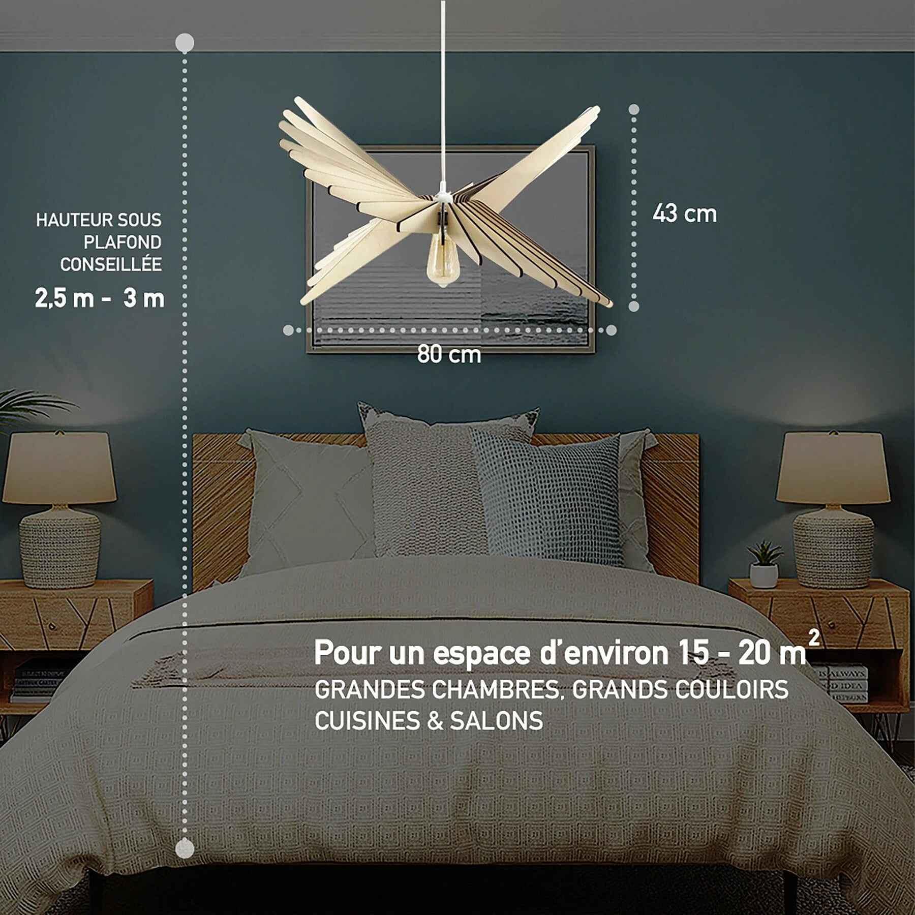 Albatros L'imparfait Lampada a sospensione Legno 65cm 3