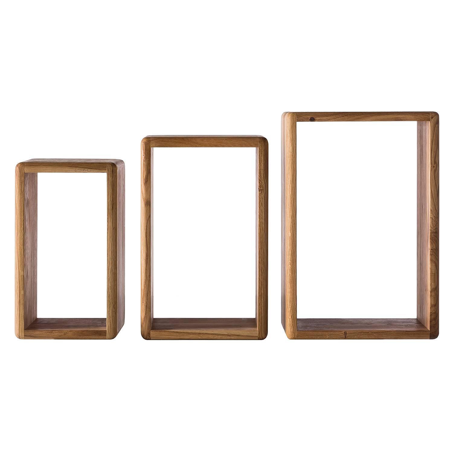 3x Wandregal Anamur Eiche massiv 3