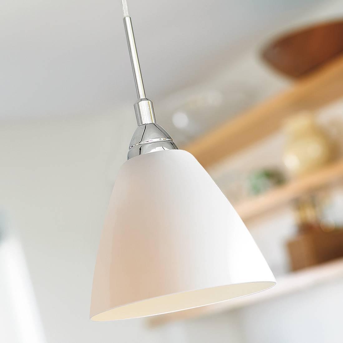 Pendelleuchte Opalglas Metall Weiß 4