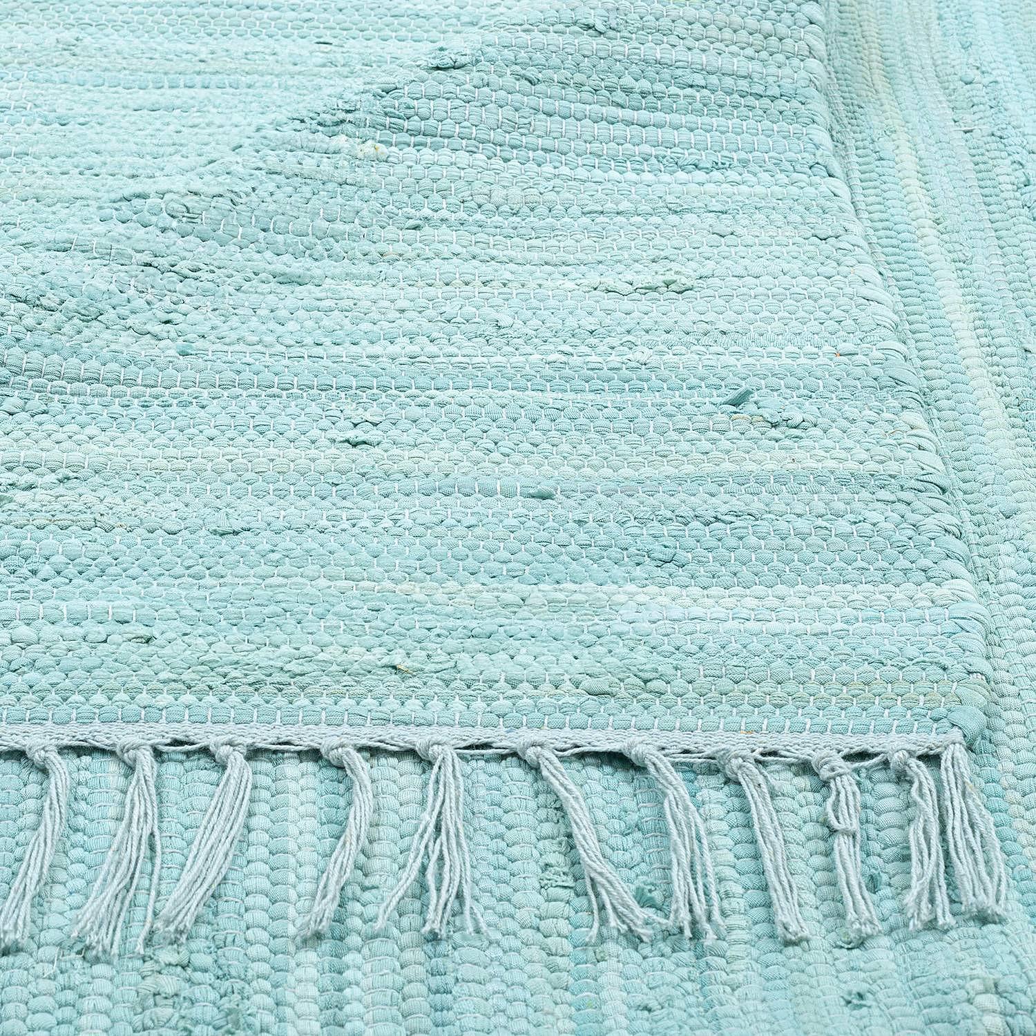 Happy Cotton Teppich Baumwolle Hellblau 60 x 120 cm 3