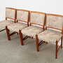4x Stuhl Teakholz Textil Beige 1970er Jahre  3