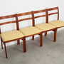 4x Vintage Stuhl Teakholz Textil Beige 1970er Jahre 2