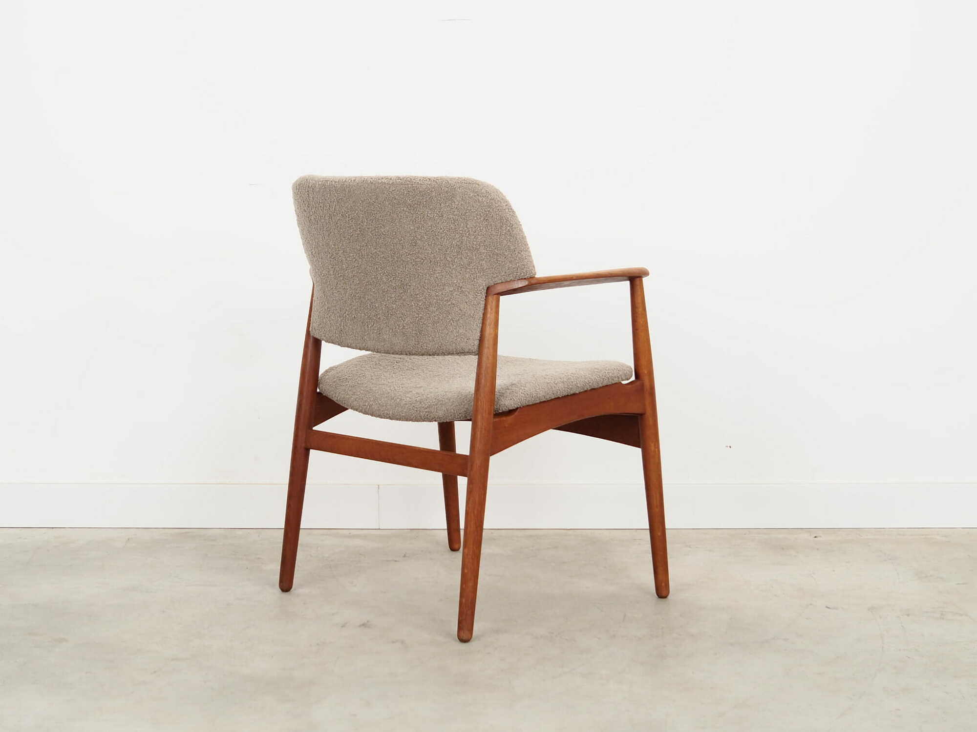 Vintage Chair Teak Wood Textile Grey 1960s 6