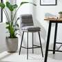 Bar stool Textile Metal Grey Black 0