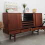 Vintage Highboard Teakholz Braun 1960er Jahre 3