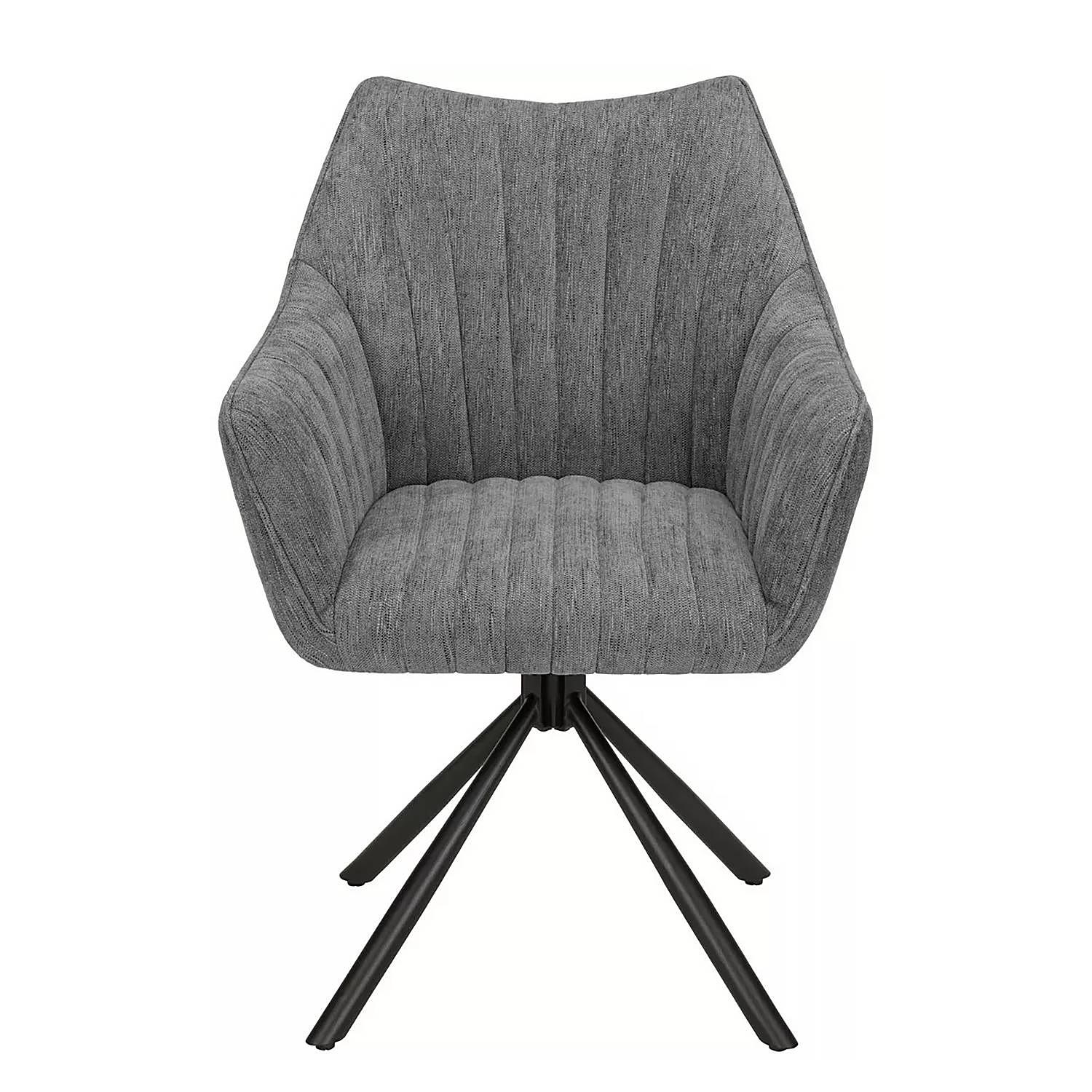 Juweh Armlehnenstuhl Grau Chenille Eisen 63x88x62cm 1