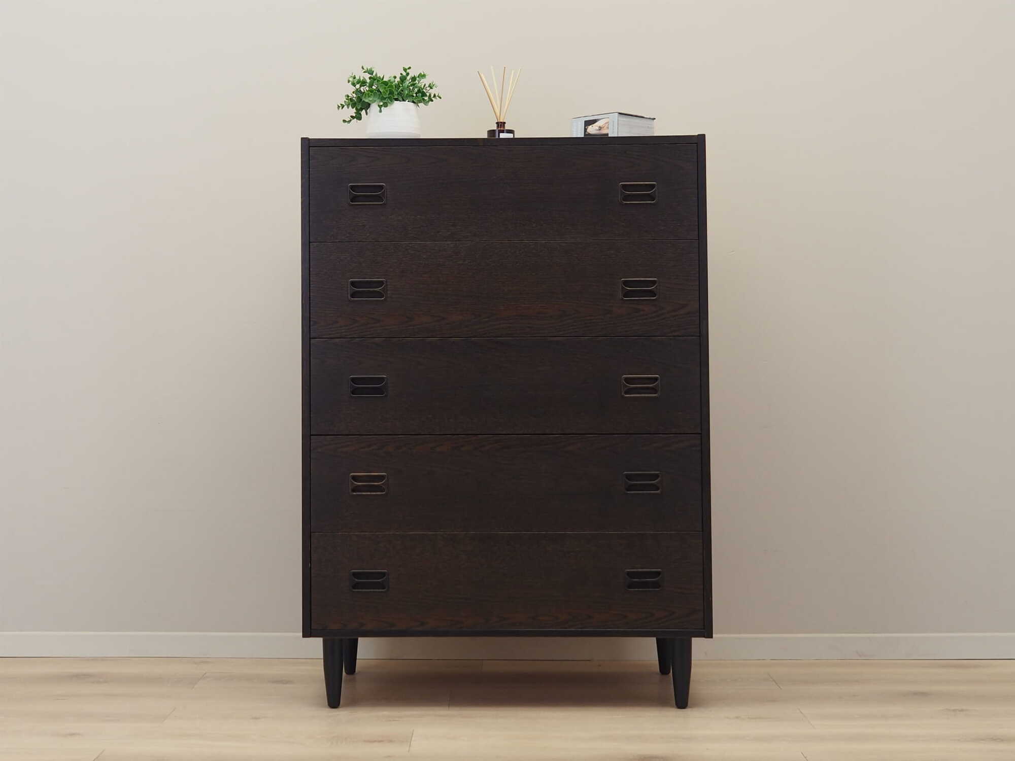 Vintage chest of drawers Oak wood Brown 1970s 1