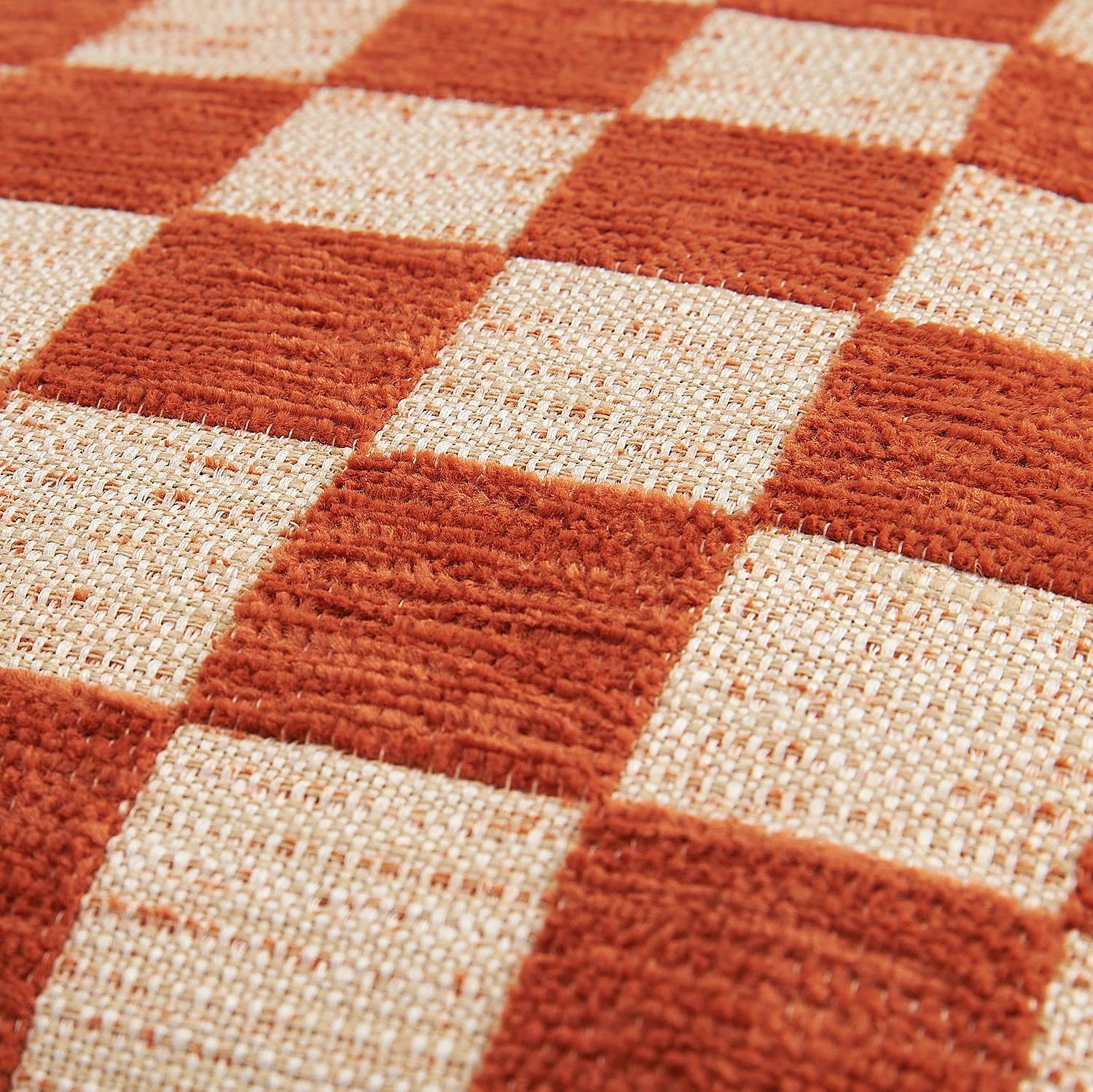 Checkerbox Kissenbezug Rostbraun 45x45cm 4