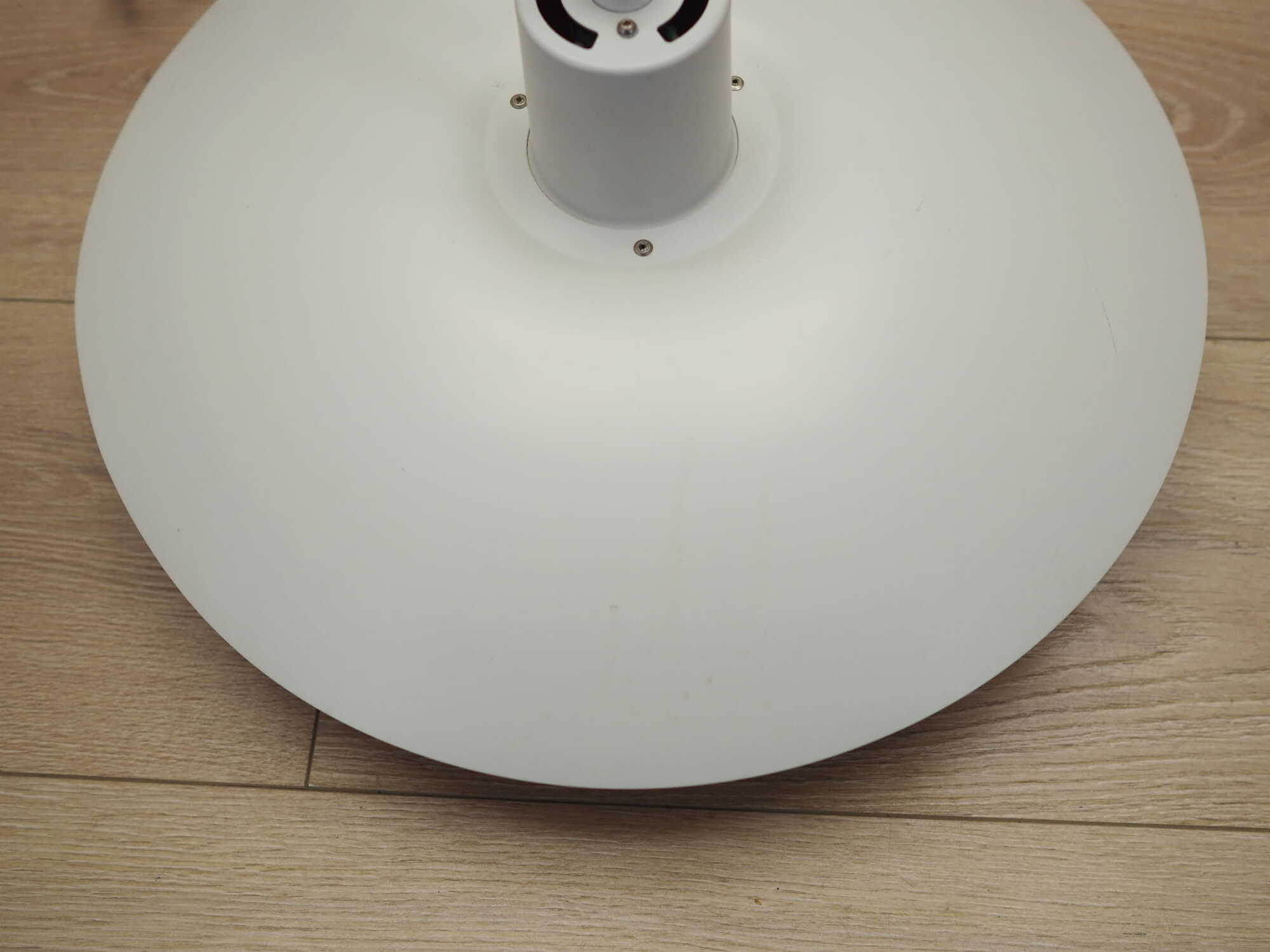 Vintage Pendant Lamp Metal White 1960s 7