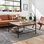 Coffee table GRASBY Solid pine Metal Dark pine Black 4