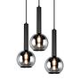 Clayton Pendelleuchte Rauchglas Eisen 3-flammig 1