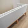 Vintage Sofa 3-seater Oak wood Textile Gray 1970s 7