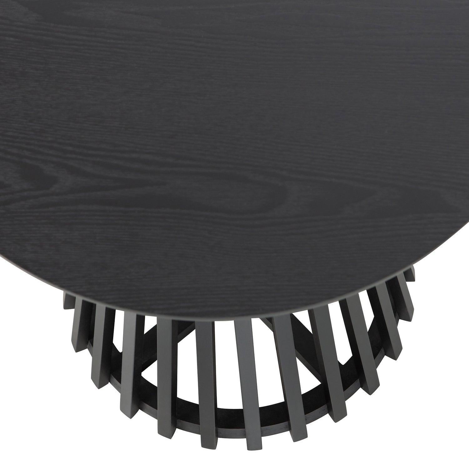 Slats High Beistelltisch Kiefernholz Schwarz Ø 50cm 3