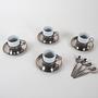 Espressotassen-Set Porzellan Silber Weiß 1980er Jahre 4