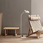 BMO488S Tischbank Eichenholz Rattan Natur 6