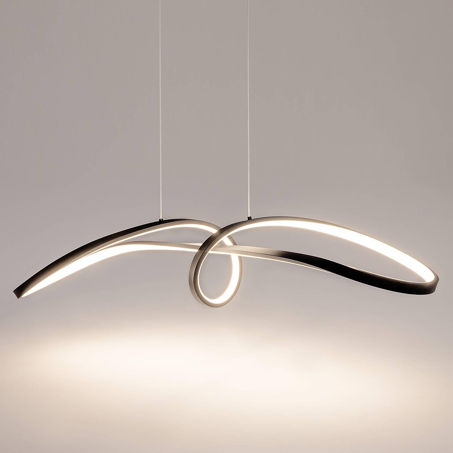 Curve LED-Pendelleuchte Aluminium 1-flammig 0