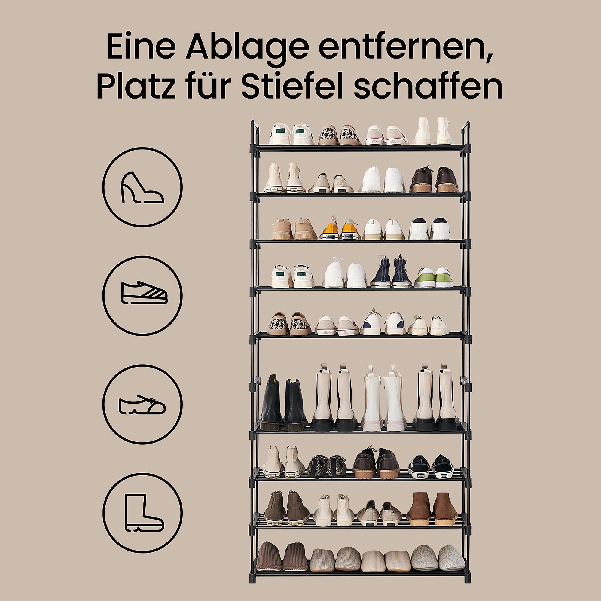 Hendren II Shoe Rack Metal Black 206 cm 3