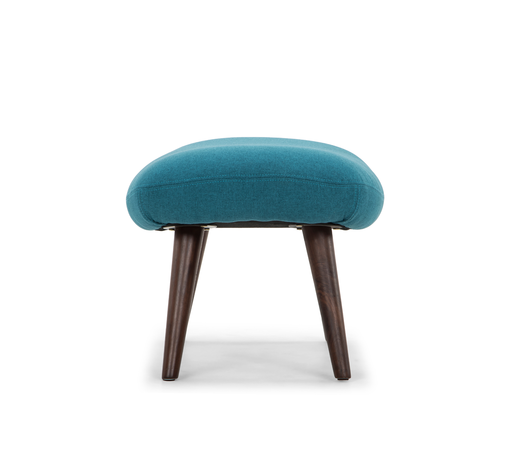 Moby Sessel mit Hocker Nussbaumholz Textil Aqua Blue 4