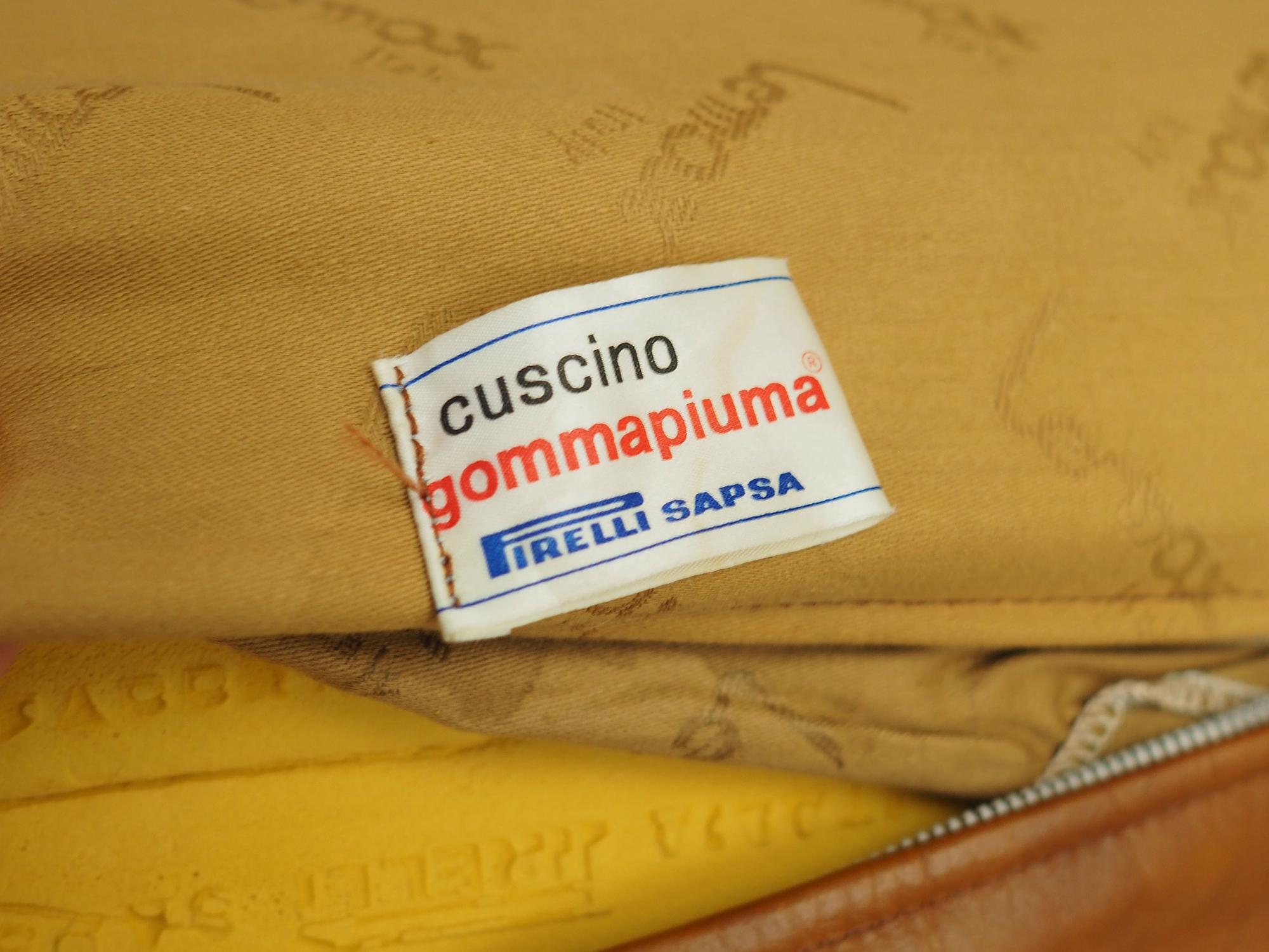 Sofa Leather Red 1970s 12