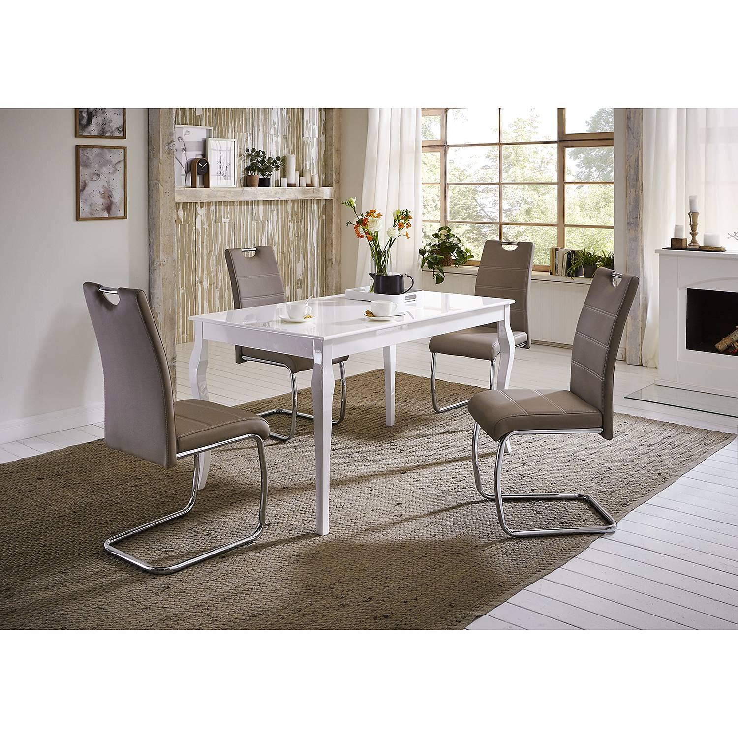 La Paz Cantilever Chair Set of 2 Faux Leather Brown 2