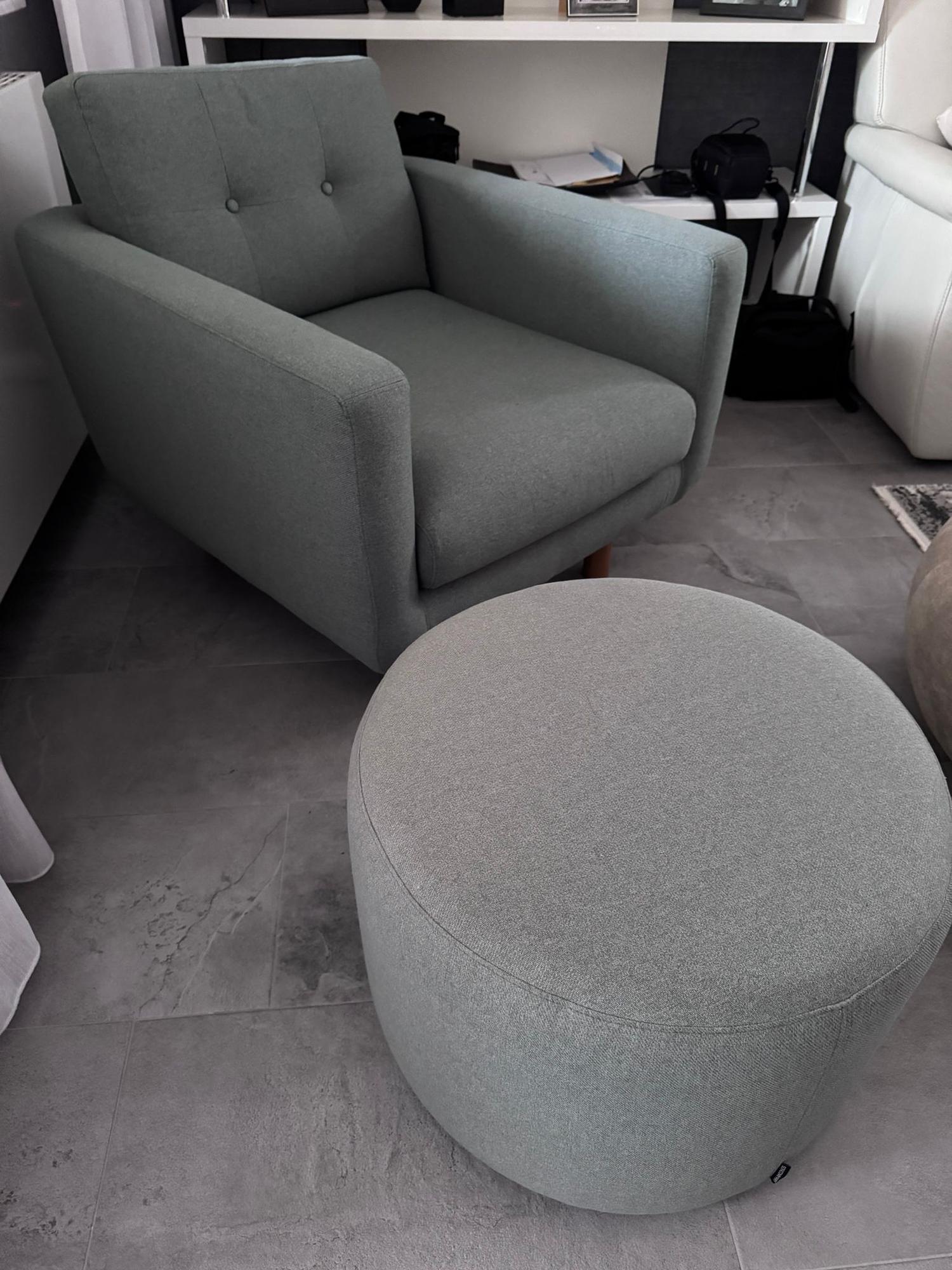 No. 9 Hocker Kunstfaser Grau 0