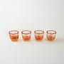 4x Art deco schnapps glasses Pink 1930s 3