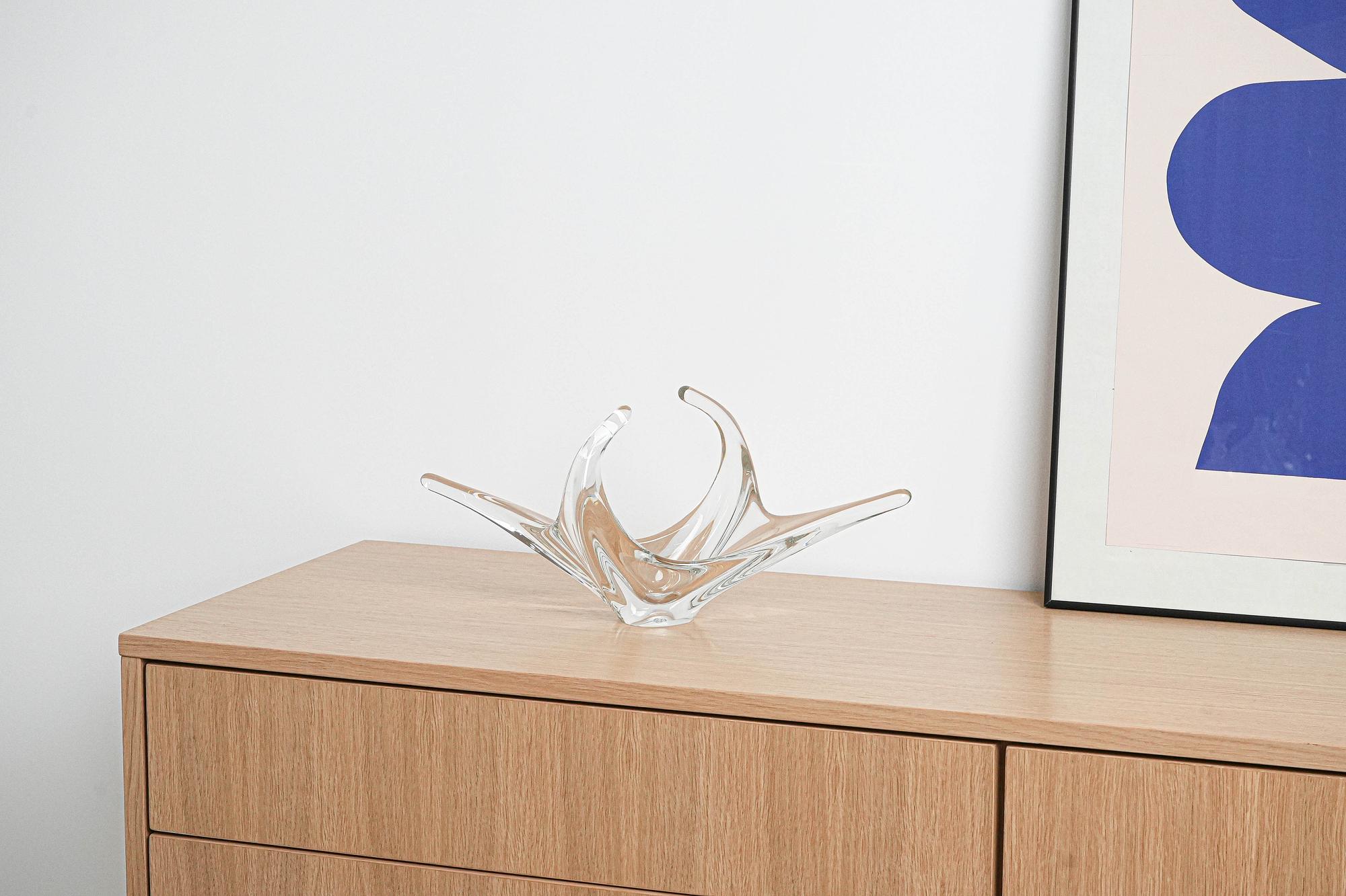 Space Age Glassplatte Transparent 1960er Jahre 1