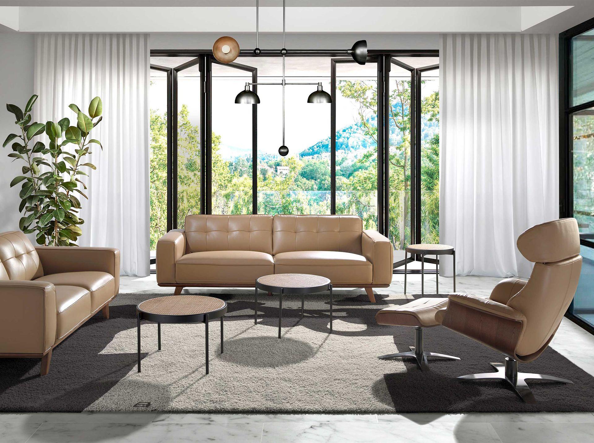 Ottoman 5088 Leder Sand 3