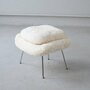 Vintage Eero Saarinen Womb Chair & Ottoman Textil Stahl Weiß 7