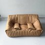 Vintage Annie Hiéronimus Sandra Sofa-Set Leder Beige 5-tlg 4