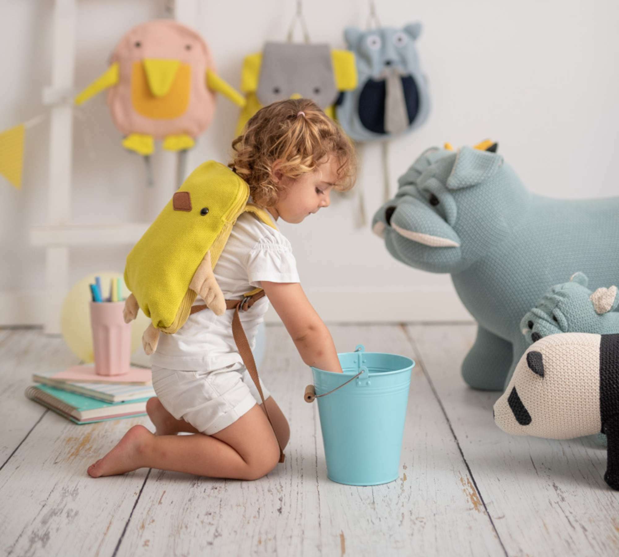 Küken Rucksack Baumwolle Gelb 1