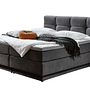Chicago Boxspringbett mit Bettkasten & Topper Grau 1