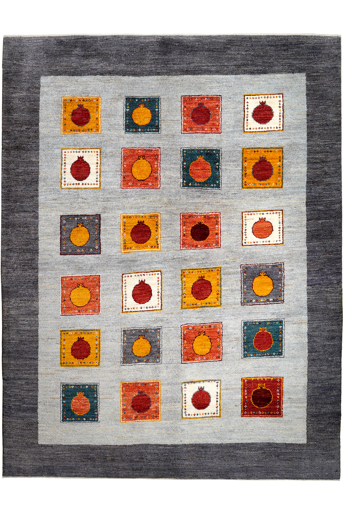 Rizbaf Gabbeh-Teppich Wolle Grau 0