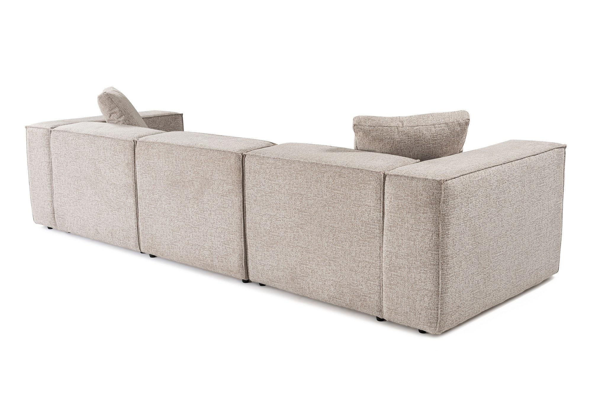 Emma Sofa 3-Sitzer &amp; Fußhocker Mokka 8
