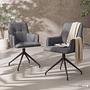 Gartenstuhl Mavi mit Armlehnen Stahl Polyester Sand 2