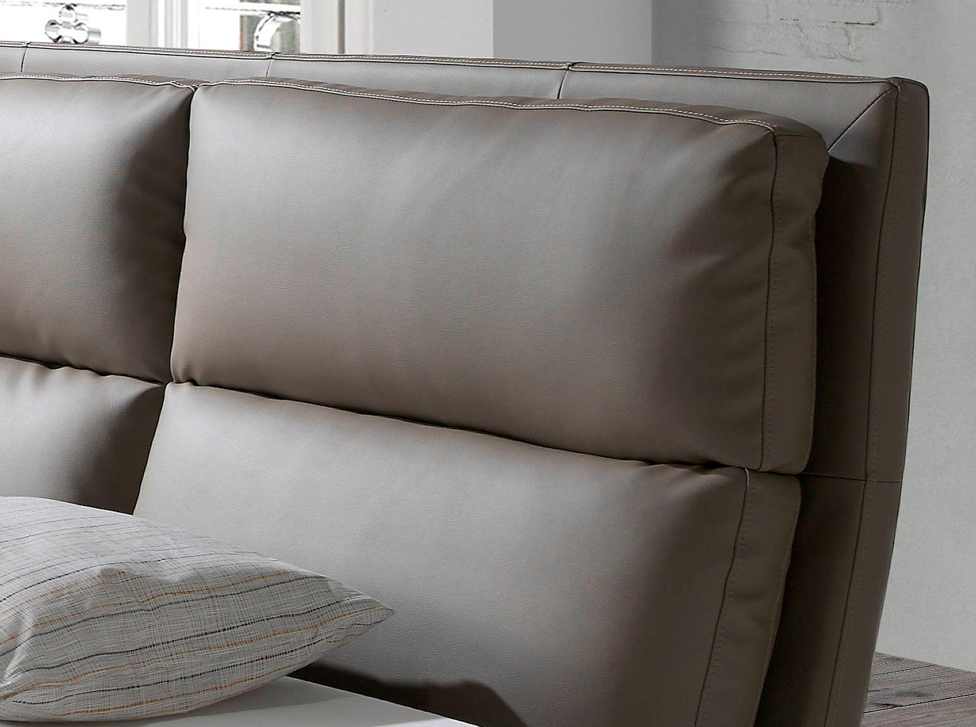 Doppelbett Kunstleder Grau 6