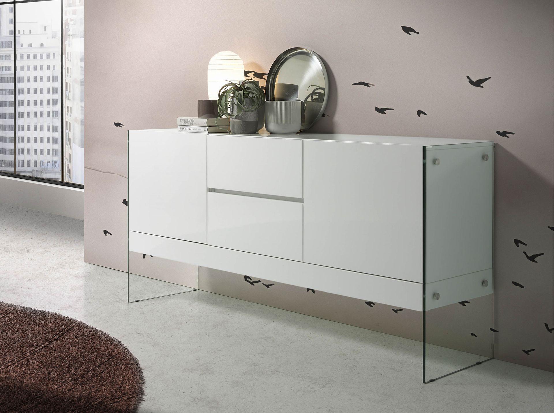 Sideboard Glas Weiß 1