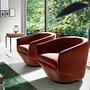 Sessel Drehbar Samt Peach 1