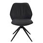 2x Linni Upholstered Swivel Chair Black 4