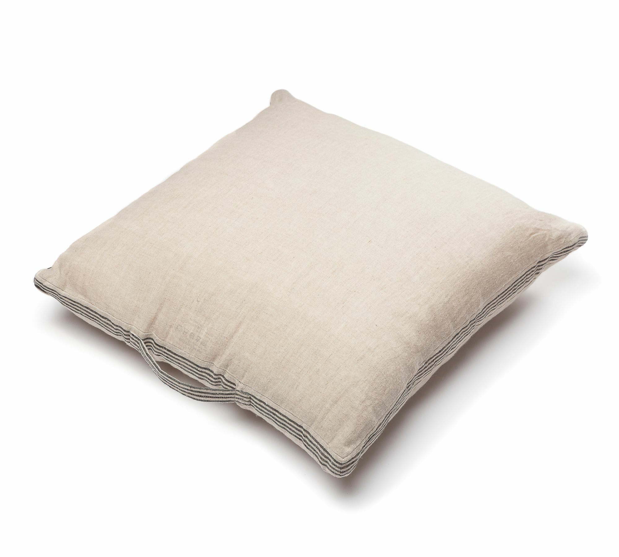 Großes Kissen aus Naturleinen mit Füllung Weiß 65 x 65cm 1